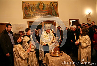 Orthodox christmas mass Editorial Stock Photo