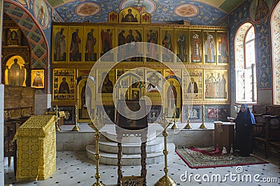 Orthodox church with beautiful fresco and Icons Editorial Stock Photo