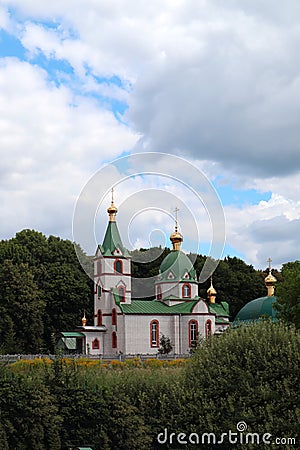 Orthodox church with gilded dome Stock Photo