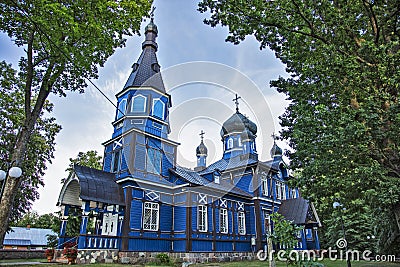 Orthodox Church of the ,,Protection of the Mother of God`` in PuchÅ‚y, Poland Stock Photo