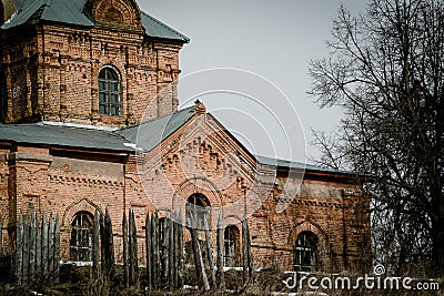 Orthodox Church of the Resurrection in the village of Kremen Medynsky district of Kaluga region (Russia). Stock Photo