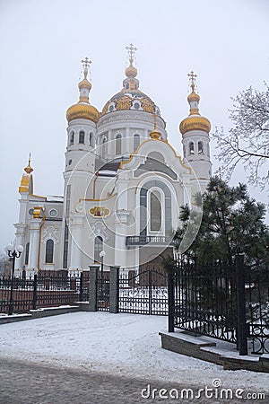 Orthodox church of St. Peter and Fevronia. Donetsk, Ukraine Stock Photo