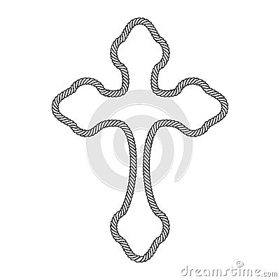 Orthodox cross on the ropes Stock Photo