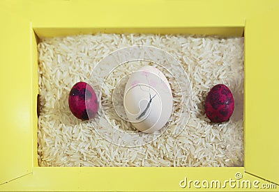 Orthodox Easter in Japan: an egg decorated with sakura Stock Photo