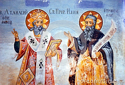 Holy prophets Athanasius and Elijah Stock Photo