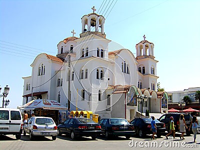 Orthodox greek church in Paralia Katerini, Greece Editorial Stock Photo