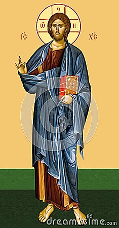 Orthodox icon of Jesus Christ. Lord Almighty Editorial Stock Photo