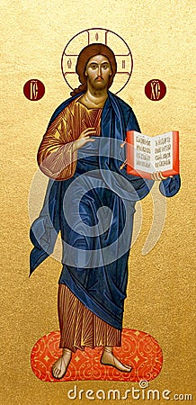 Orthodox icon of Jesus Christ. Lord Almighty Stock Photo
