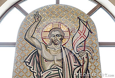 Orthodox icon mosaic of the Resurrection of Christ Stock Photo