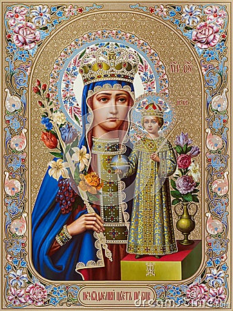 Orthodox icon of the Mother of God Stock Photo