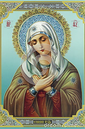 Orthodox icon of the Mother of God Editorial Stock Photo