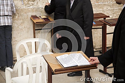 Praying at the Wailing Wall Stock Photo