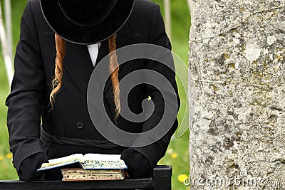 Orthodox Jewish prays, jews, judaism, hasidim Stock Photo