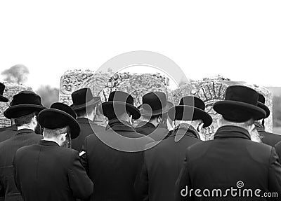 Jews, jewish, judaism, hasidim,prayer, back, behind Editorial Stock Photo