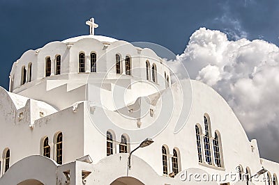 Fira Orthodox Metropolitan cathedral 04 Stock Photo
