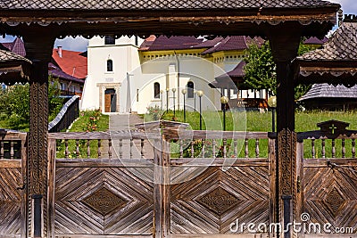 Orthodox monastery at gura humorului Stock Photo