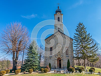 Orthodox Serbian church of Saint Apostles Peter and Paul, on the Kosmaj mountain near Belgrade, Serbia Stock Photo
