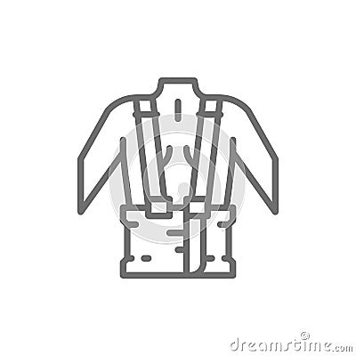 Orthopedic belt for back support line icon. Vector Illustration