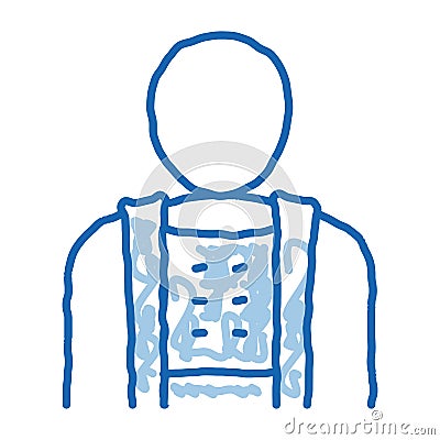 Orthopedic Belt For Spine Back Support doodle icon hand drawn illustration Vector Illustration