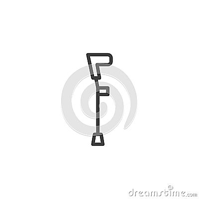 Orthopedic crutch line icon Vector Illustration