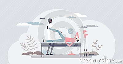 Orthopedic doctor as bone trauma physical rehabilitation tiny person concept Vector Illustration