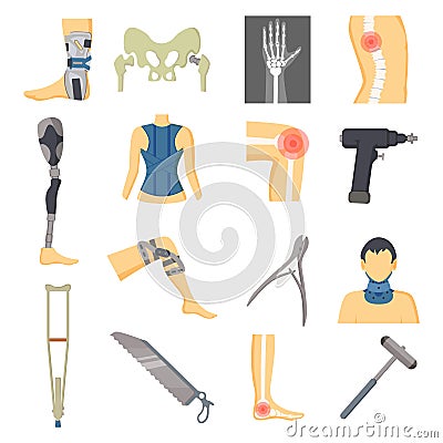 Orthopedic Icons Collection Vector Illustration Vector Illustration