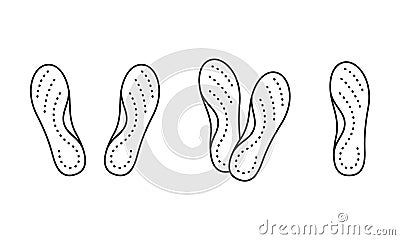 Orthopedic insoles, linear icons set Vector Illustration