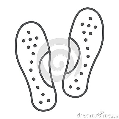 Orthopedic insoles thin line icon, orthopedic and medical, flat foot correct sign, vector graphics, a linear pattern on Vector Illustration