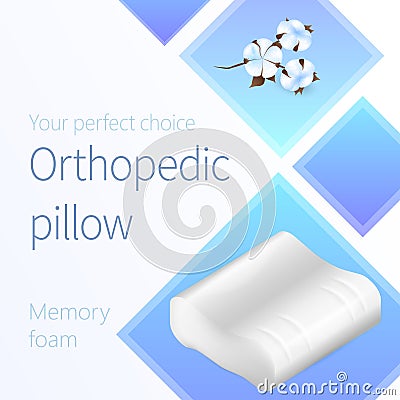 Orthopedic Pillow, Your Perfect Choice Banner Vector Illustration