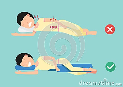 Orthopedic pillows,for a comfortable sleep and a healthy posture Vector Illustration