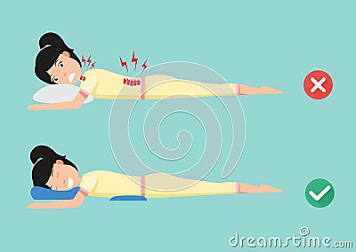 Orthopedic pillows,for a comfortable sleep and a healthy posture Vector Illustration