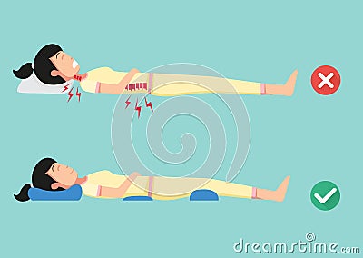 Orthopedic pillows,for a comfortable sleep and a healthy posture Vector Illustration