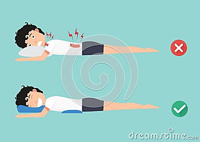 Orthopedic pillows,for a comfortable sleep and a healthy posture Vector Illustration