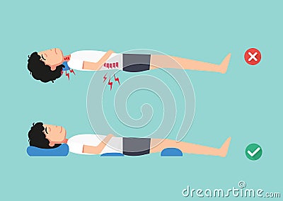 Orthopedic pillows,for a comfortable sleep and a healthy posture Vector Illustration