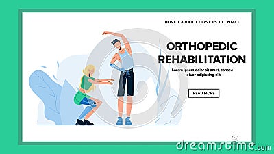 Orthopedic Rehabilitation And Exercising Vector Flat Illustration Vector Illustration