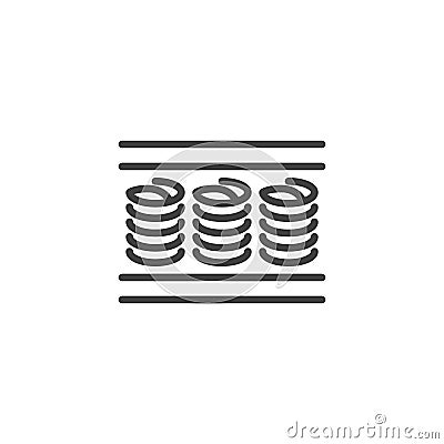 Orthopedic Spring Mattress line icon Vector Illustration