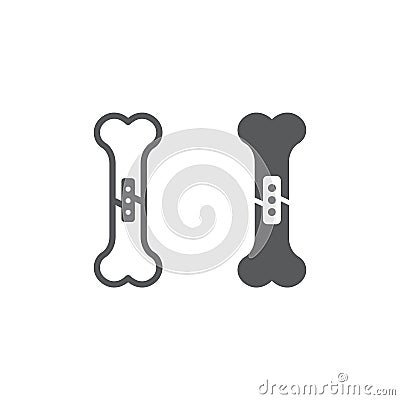 Orthopedic surgery line and glyph icon, medical and equipment, joint surgery sign, vector graphics, a linear pattern on Vector Illustration