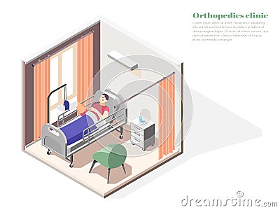 Orthopedics Clinic Isometric Concept Cartoon Illustration