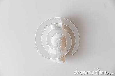 orthosis for fixing the finger, plastic on a white background Stock Photo