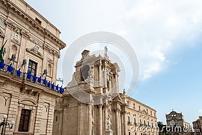 Ortigia main cathredal Editorial Stock Photo