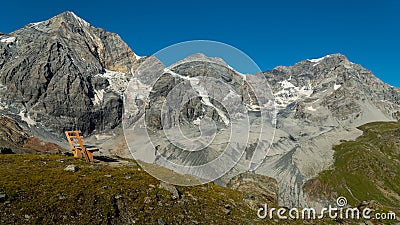 The Ortler Alps near Sulden on a sunny day in summer Stock Photo