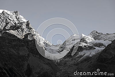 The Ortler Alps near Sulden on a sunny October day. Stock Photo