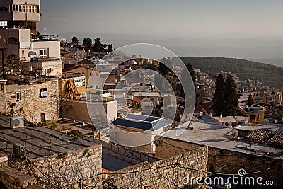 Ortodox Jewish Safed town Editorial Stock Photo