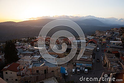 Ortodox Jewish Safed town Editorial Stock Photo