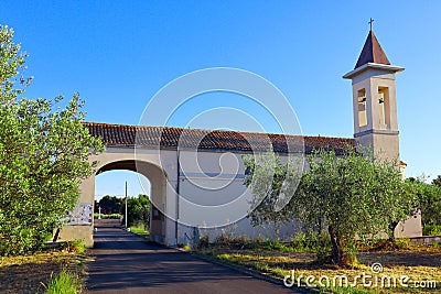 Ortona, Italy â€“ San Donato church near The Moro River Canadian War Cemetery Editorial Stock Photo