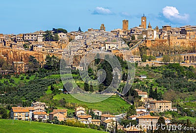 Orvieto, walled hilltop town in Umbria, Italy Stock Photo