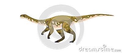 Oryctodromeus, prehistoric animal. Extinct dinosaur, huge reptile of Jurassic period. Giant prehistory lizard with long Vector Illustration