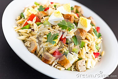 Orzo Pasta Salad - Italian Food Stock Photo