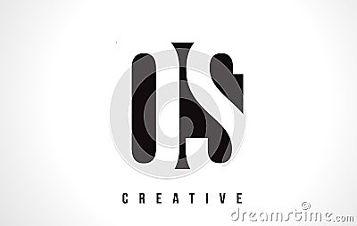 OS O S White Letter Logo Design with Black Square. Vector Illustration