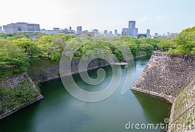 Osaka Castle moats and waterways. Stock Photo